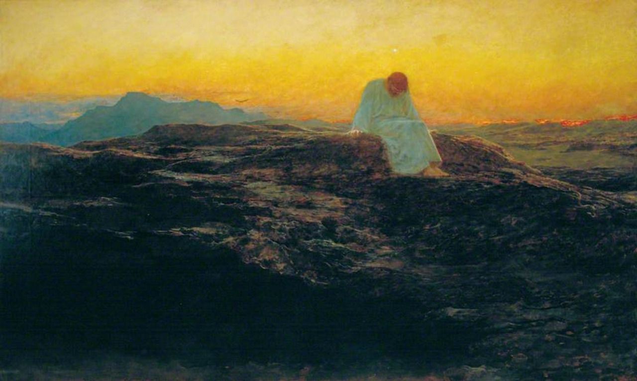 Briton Rivière - The temptation in the wilderness (1898).jpg