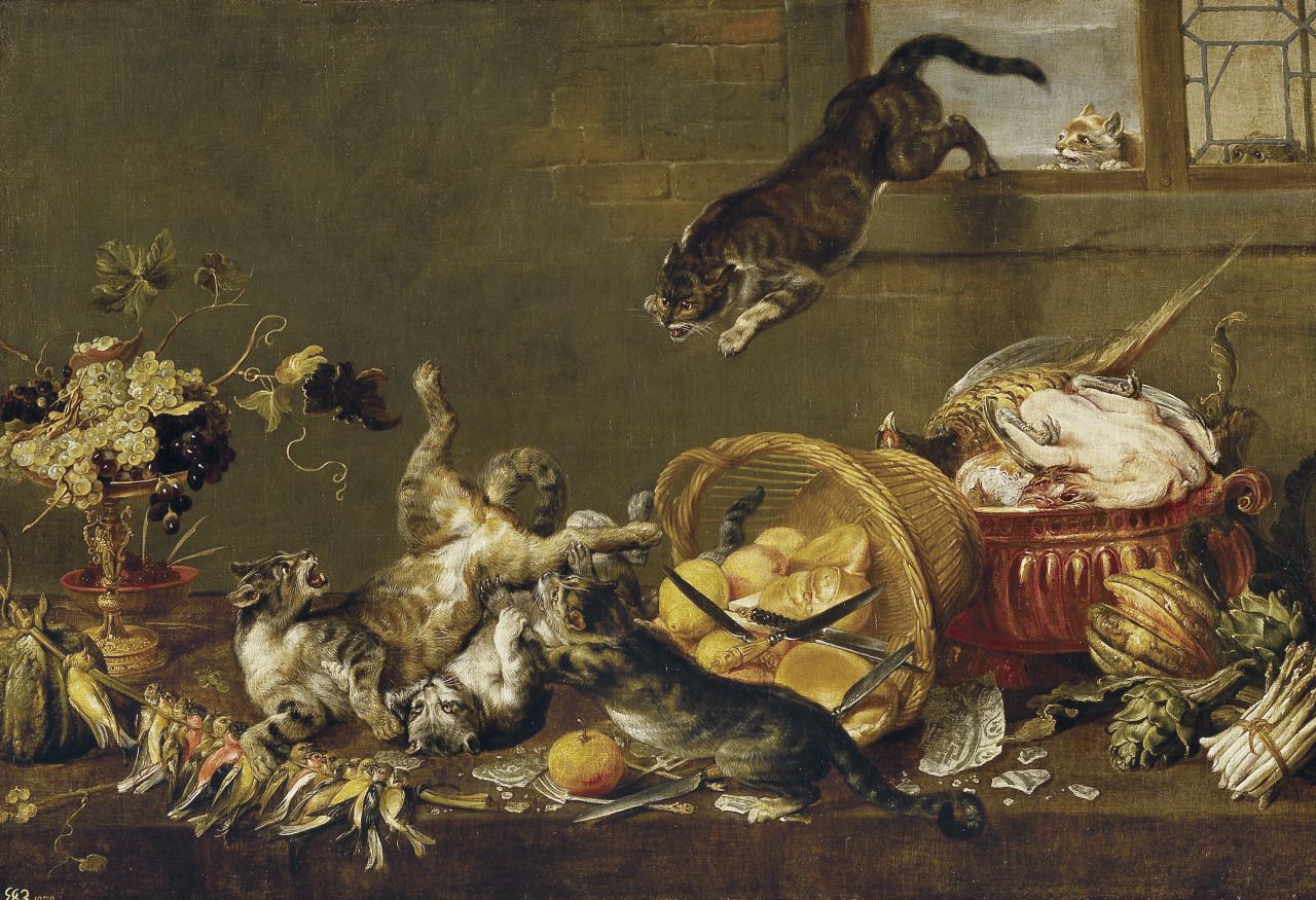 Chats Combattant dans un Garde-Manger (1630-40) - Paul de Vos.jpg