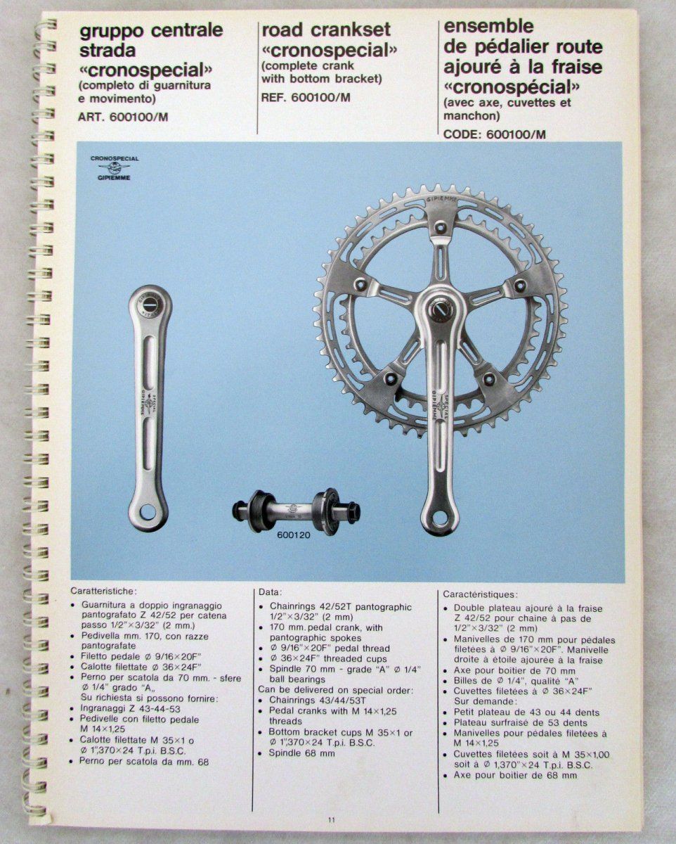 Gipiemme CronoSpecial guranitura, crank, pédalier ART. REF. CODE - 600100M.JPG