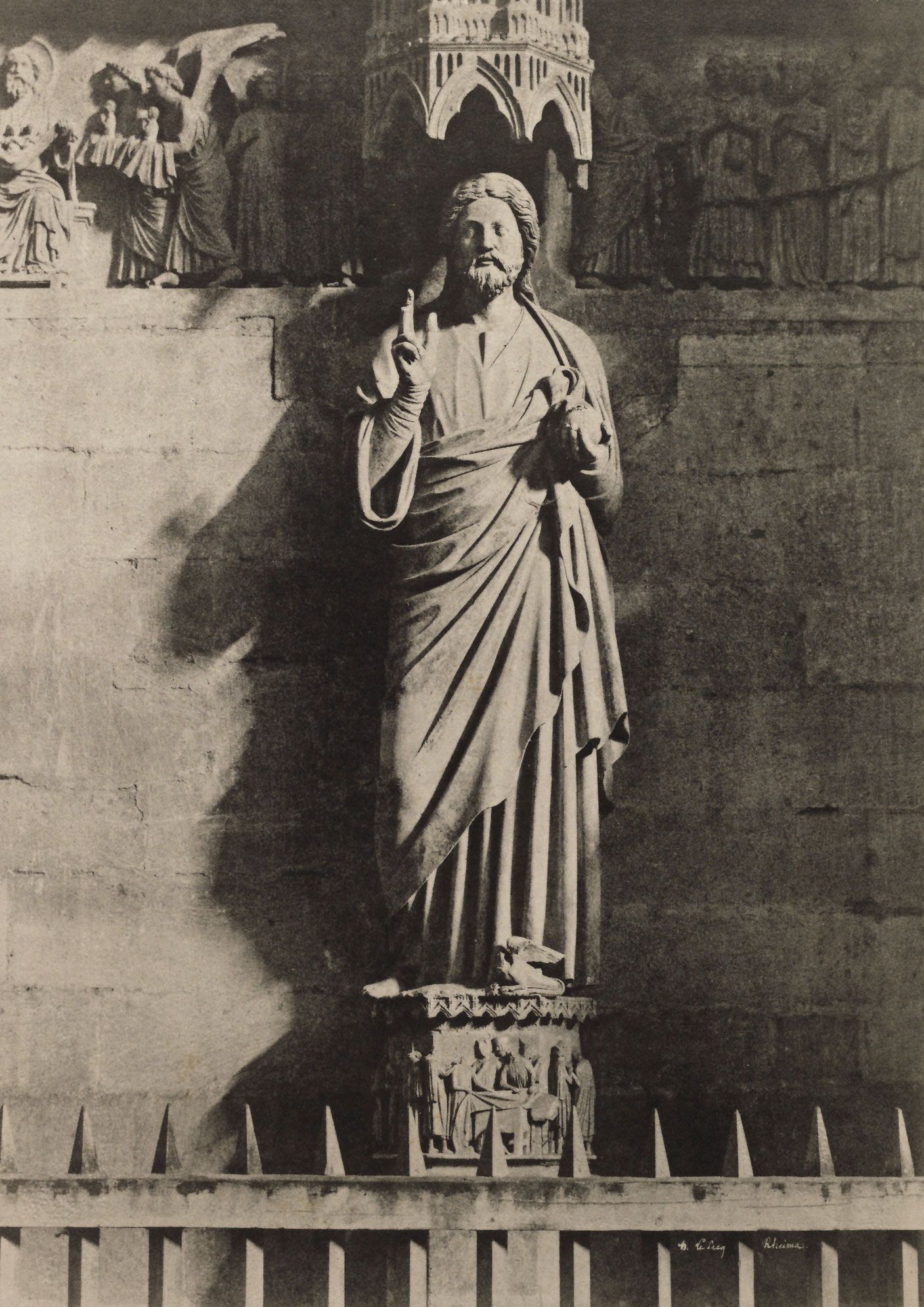 Henri Le Secq  - Statue of Christ at Reims Cathedral (Negative 1851; print 1870s).jpg