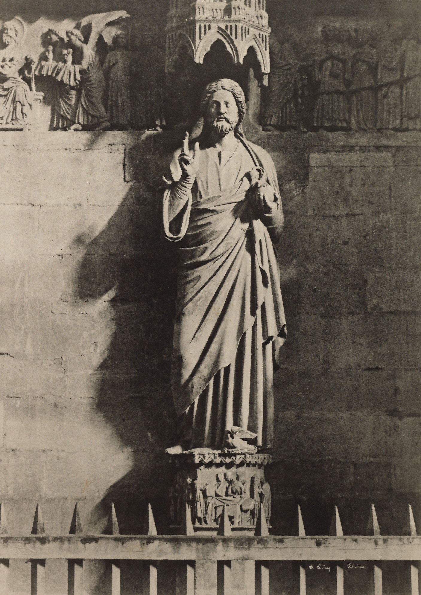 Henri Le Secq  - Statue of Christ at Reims Cathedral (Negative 1851; print 1870s).jpg