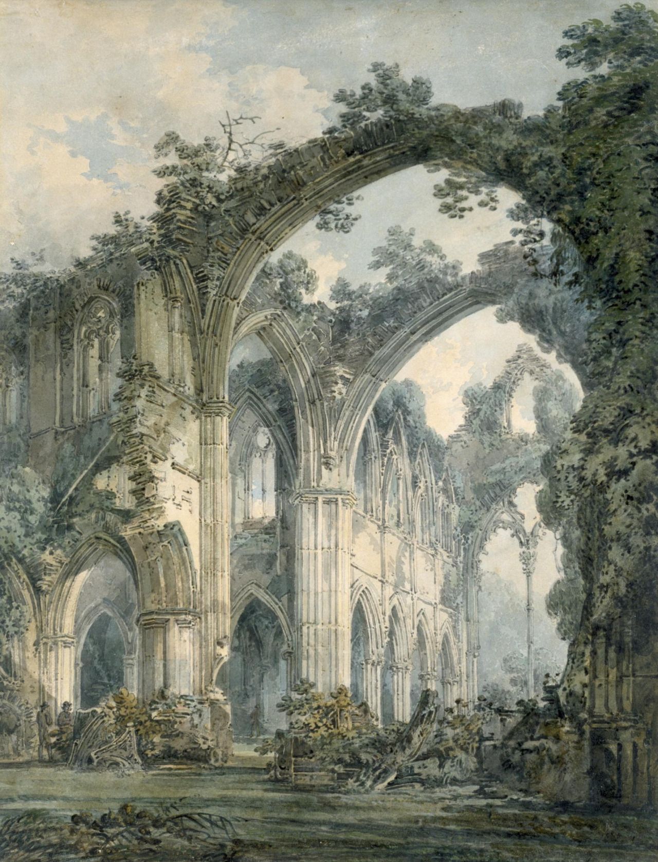 Interior Ruins of Tintern Abbey - Joseph Mallord William Turner (ca. 1794).jpg