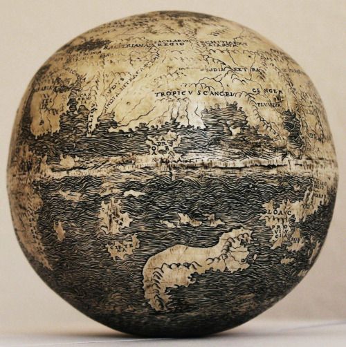 map of the New World, C.1504 AD, engraved on a 500 year old ostrich egg.jpg