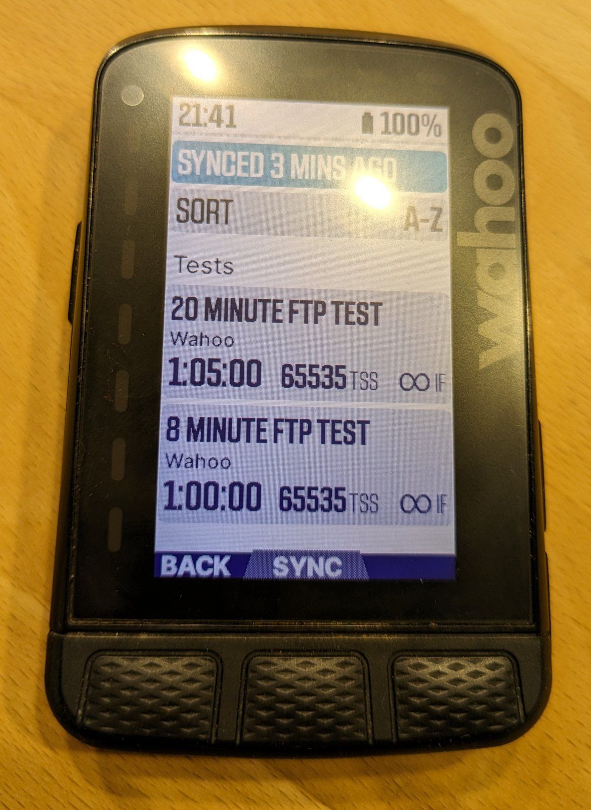Wahoo elemnt bolt clearance ftp test