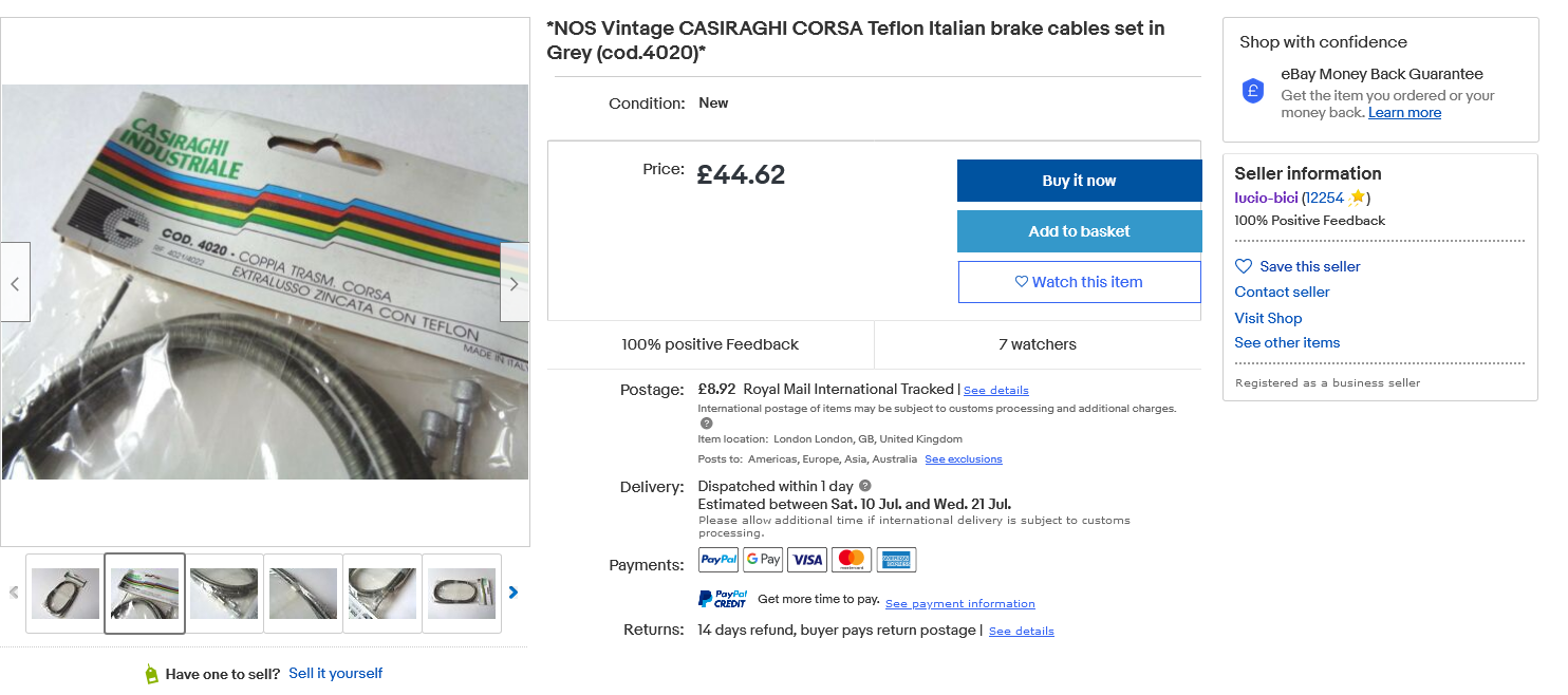 Screenshot 2021-07-07 at 20-52-53  NOS Vintage CASIRAGHI CORSA Teflon Italian brake cables set...png