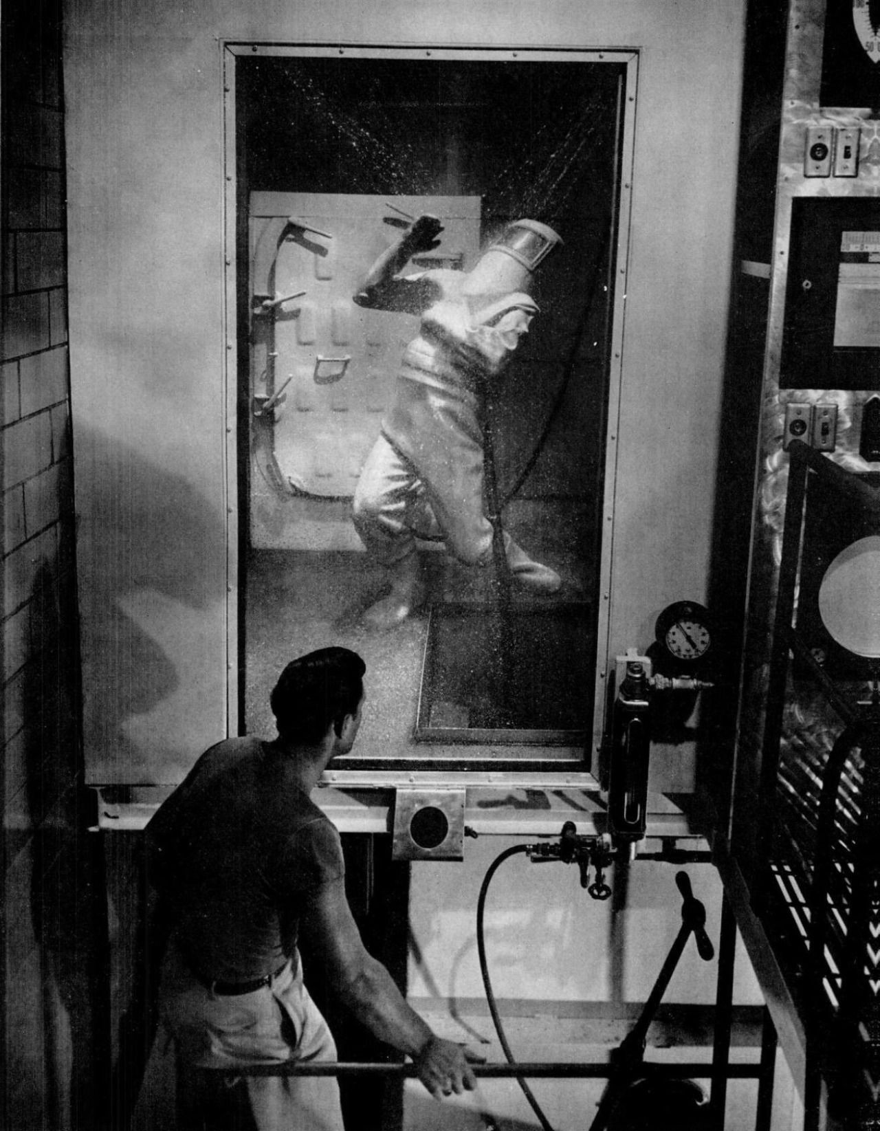 Taking shower with detergent. Photo W. Eugene Smith LIFE, 26 Sep 1949.jpg
