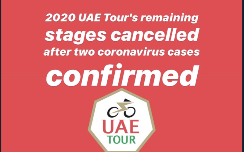 Corona-Virus im Peloton: UAE-Tour abgebrochen – Teams getestet