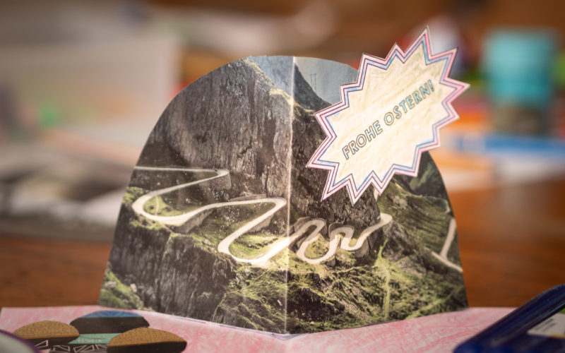 Frohe Ostern!: Rennrad Geschenkkarte zum Selberbasteln
