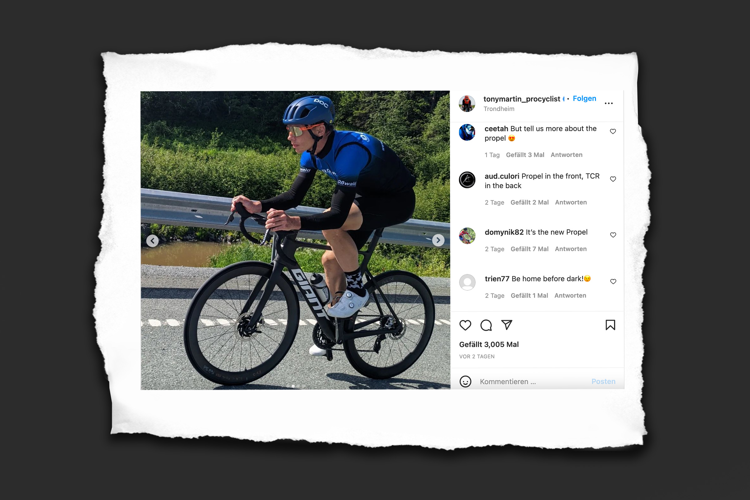 Tony Martins Rennrad bei Trondheim-Oslo: Das neue Giant Propel 2023?